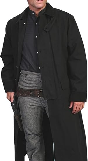 Mens Duster Coat Full Length – Old Cowboy Western Style Long Leather Trench Coat Men